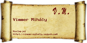 Vimmer Mihály névjegykártya