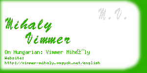mihaly vimmer business card